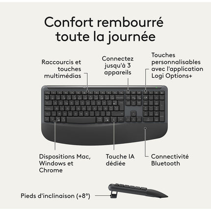 Clavier sans fil LOGITECH Signature Comfort Plus MK880 GRAPHITE