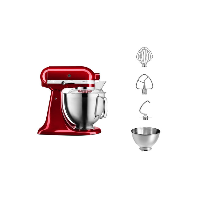 Robot pâtissier KITCHENAID 5KSM185PSECA POMME D'AMOUR, 4,8 L, accessoires inox, bol 3L, couvercle antiprojections