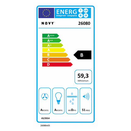 Hotte encastrable NOVY CRYSTAL 26080 90cm Verre Blanc