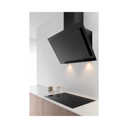 Hotte décorative murale inclinée NOVY Vision Full Black 75cm verre noir