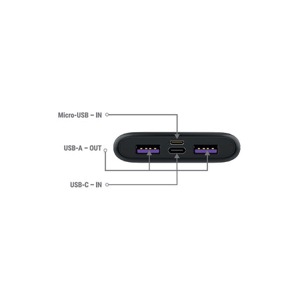 Batterie externe XTREMEMAC 10000 mAh noir