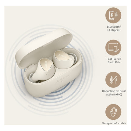 Ecouteurs JABRA Elite 4 Beige Reconditionné