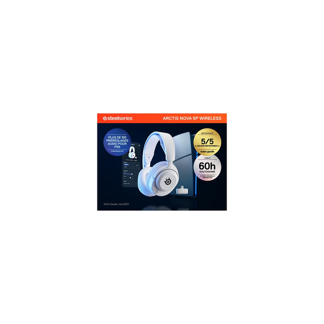 Casque gamer STEELSERIES Arctis Nova 5P Blanc
