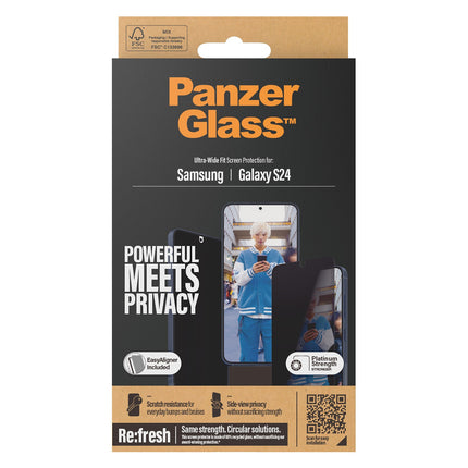 Protège écran PANZERGLASS Samsung S24 Privacy UWF