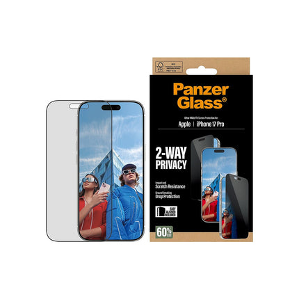 Protège écran PANZERGLASS iPhone 17 Pro verre trempé Privacy