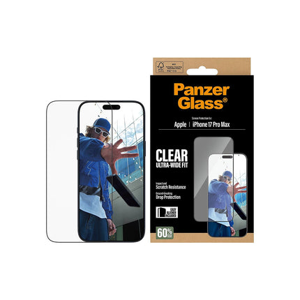 Protège écran PANZERGLASS iPhone 17 Pro Max verre trempé UWF