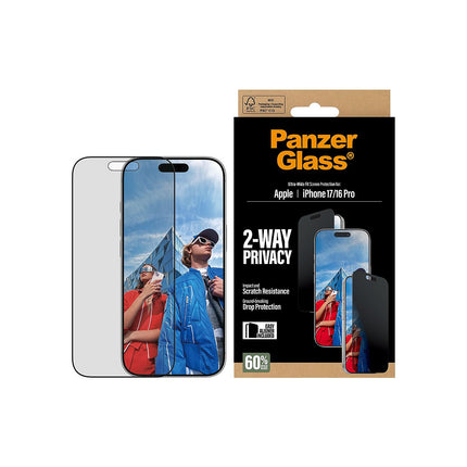 Protège écran PANZERGLASS iPhone 17 / 16 Pro Privacy