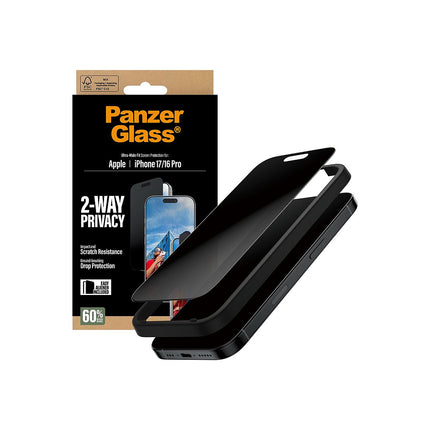 Protège écran PANZERGLASS iPhone 17 / 16 Pro Privacy