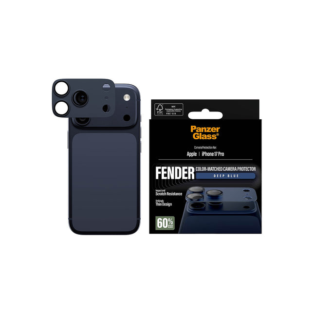 Protège objectif PANZERGLASS iPhone 17 Pro protège obj bleu intense