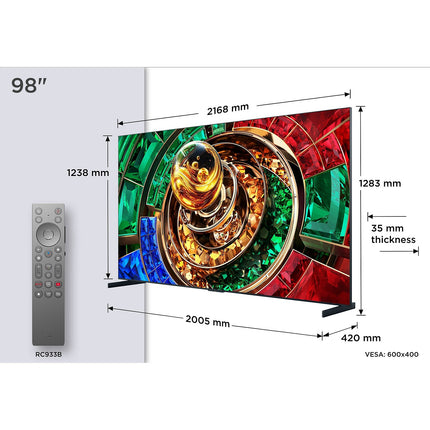 TV RGB TCL 98RM9L 2026 - 98 pouces (249 cm)