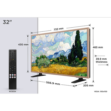 TV QLED TCL 32A400 PRO 2026 - 32 pouces (80 cm) effet tableau