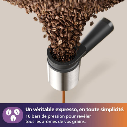 Machine à expresso PHILIPS Baristina BAR320/00 cafetière à grain bac double compartiment Blanche