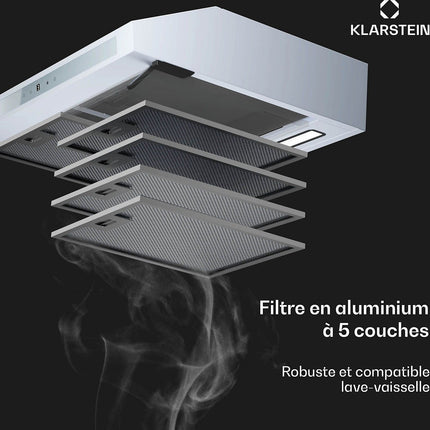 Hotte casquette KLARSTEIN Purista Force Compacte 384,8m³/h C blanc