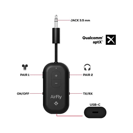Transmetteur FM TWELVE SOUTH AirFly Pro 2 avec Jack Autonomie 25h