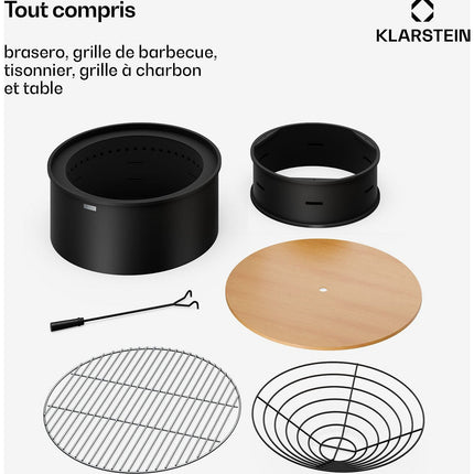 Brasero BLUMFELDT Pompeji 60cm pare-étincelles Noir