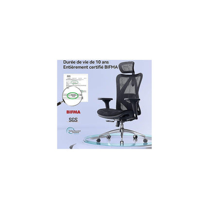 Fauteuil ergonomique SIHOO M57 chaise ergonomique mesh noir