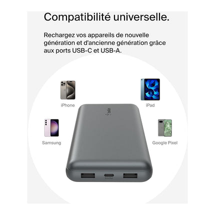 Batterie externe BELKIN 20 000 mAh grise