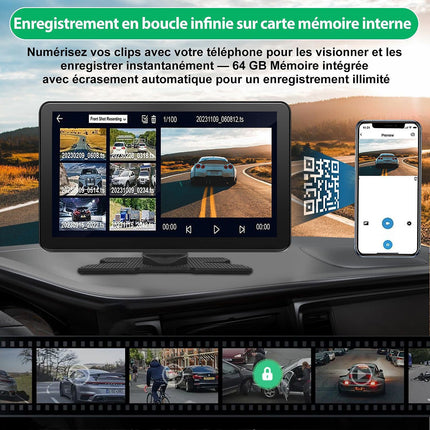 Autoradio connecté JUNSUN 9" 64GB 4K caméra de recul CarPlay