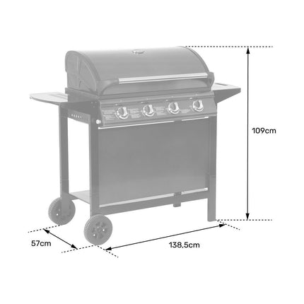 Barbecue gaz HAPPY GARDEN Barbecue au gaz RENO - 4 brûleurs avec t