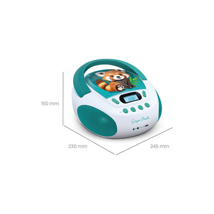 Lecteur CD MOOOV Lecteur CD MP3 Panda Roux enfant avec po