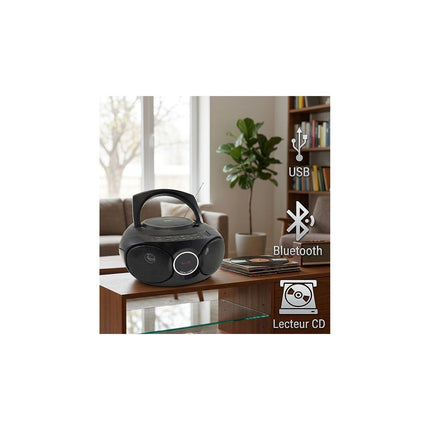 Lecteur CD INOVALLEY R204 CD MP3 Bluetooth USB FM Noir