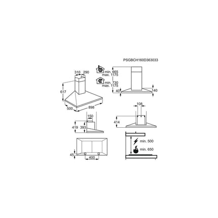 Hotte décorative murale AEG DKB5960HM