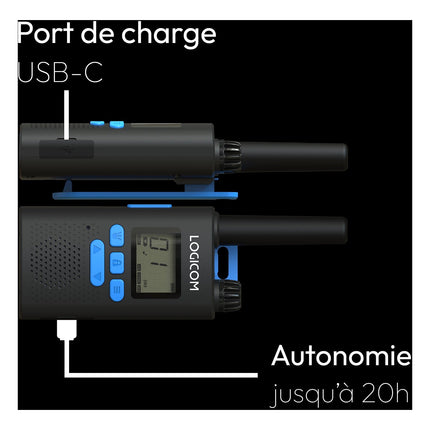Talkie walkie LOGICOM Talkie Walkie Essentiel Noir