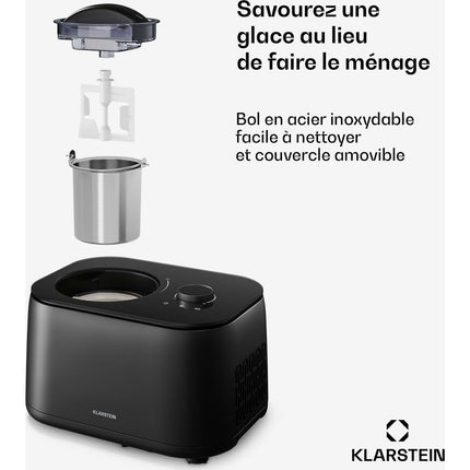 Turbine à glace KLARSTEIN Machine à glace 1L 100W Noir FrostFusion