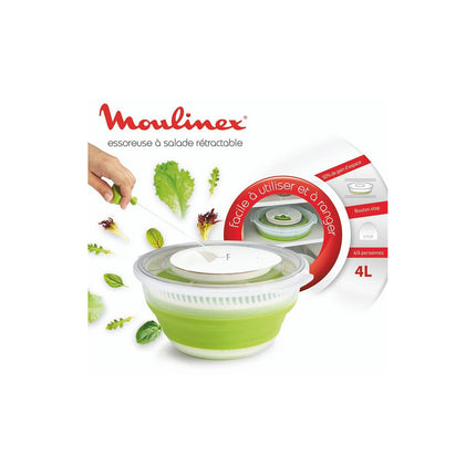 Essoreuse à salade MOULINEX rétractable 4L