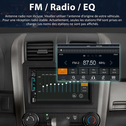 Autoradio connecté JUNSUN 7" caméra de recul microphone CarPlay