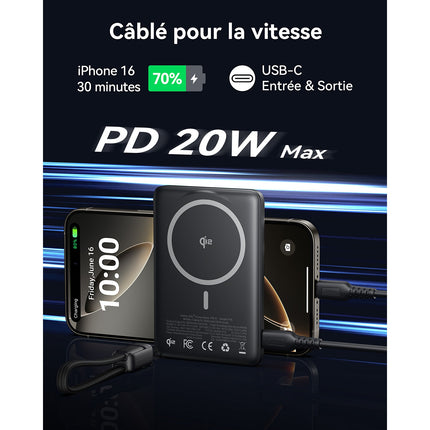 Batterie externe INIU 5000 mAh MagPro slim