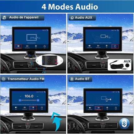 Autoradio connecté JUNSUN 7" GPS KAM USB Avec écran Carplay