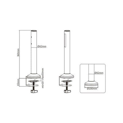 Rail de fixation KIMEX Kit Rail de fixation Slatwall + support