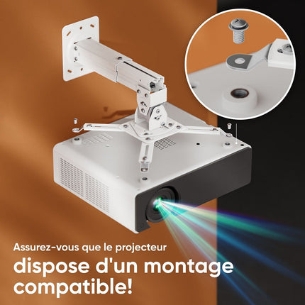 Support vidéoprojecteur ONKRON Plafond - mur, Articulé, 29-39 cm, K3A-W