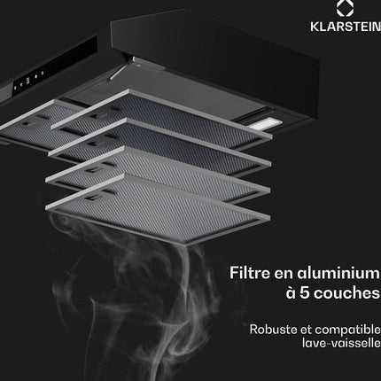 Hotte casquette KLARSTEIN Purista Force Compacte 384,8m³/h C noir