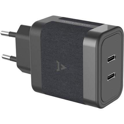 Chargeur ordinateur portable ADEQWAT 65W charge rapide 2 USB-C - Noir