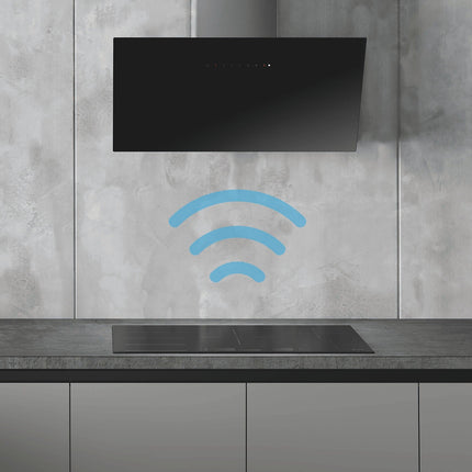 Hotte décorative murale inclinée SMEG KICV90BL2