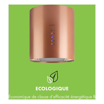 Hotte décorative îlot KLARSTEIN Barett îlot Ø 35cm 560 m³/h LED bronze