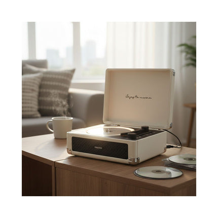 Platine CD PRIXTON Boogie Bluetooth, Radio FM et AUX, Crème