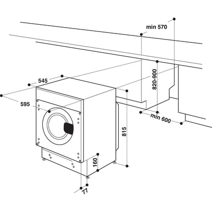 Lave linge hublot encastrable WHIRLPOOL BIWMWG81485EU