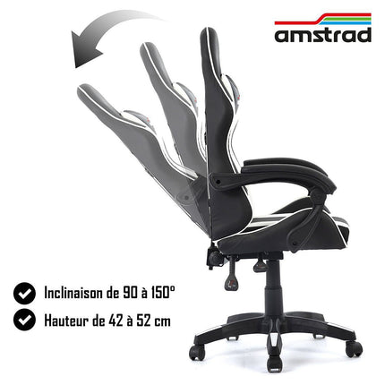 Chaise gaming AMSTRAD 800-WHITE