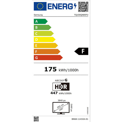 TV Mini LED SAMSUNG TQ100QN80F 2025-100 pouces (252cm)