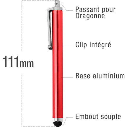 Stylet AVIZAR Stylet Universel Ecran Tactile Rouge