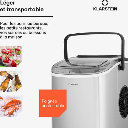 Machine à glaçons KLARSTEIN Caldwell 12 kg de glaçons/24h auto Inox Reconditionné