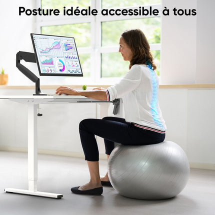 Bureau ergonomique ONKRON Pied Bureau motorisé, 70 kg, WDF221E-W