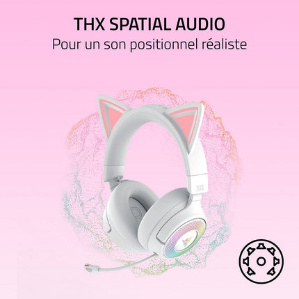 Casque gamer RAZER KRAKEN KITTY V3 PRO BLANC