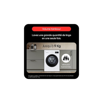 Lave linge compact LG F94N15WHS