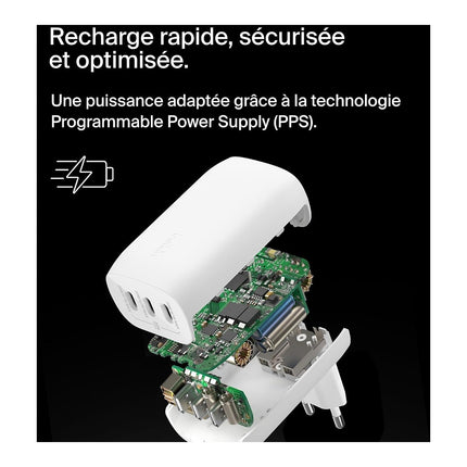 Chargeur ordinateur portable BELKIN 3 port USB-C 67W PPS Technologie