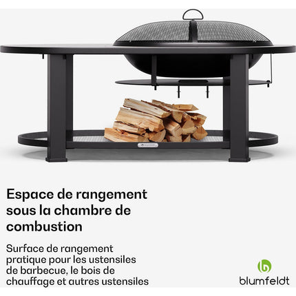 Brasero BLUMFELDT Merano Circolo 122cm 3en1 grill table