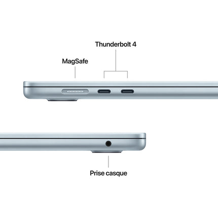 Ordinateur Apple MACBOOK Air 15" Puce M5 CPU 10 / GPU 10 coeurs Mémoire RAM 16Go Stockage 512Go SSD